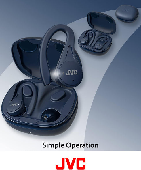 JVC Sport True Wireless Earbuds Headphones, Lightweight and Compact, Long Battery Life (up to 30 Hours), Sound with Neodymium Magnet Driver, Water...