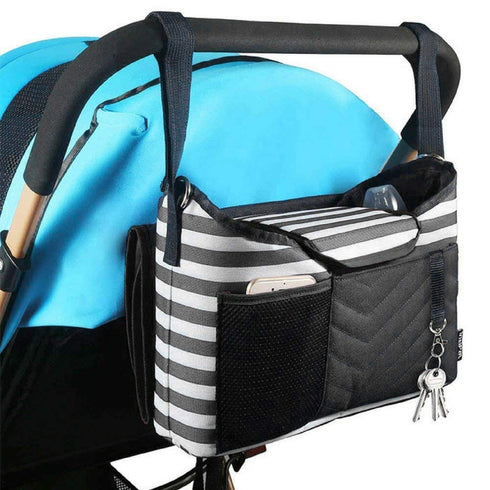 Baby Stroller Organizer Bag for Mom also Converts to a Stylish Shoulder Bag | BONUS Changing Pad | TWO Cup Holders | Mesh Pocket for iPhones, iPad...