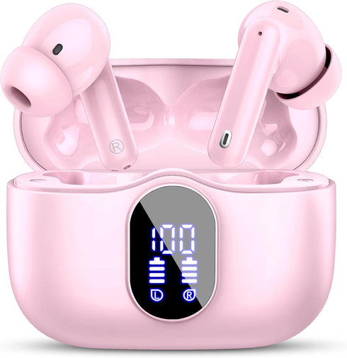 Wireless Earbuds Bluetooth 5.3 Headphones Bass Stereo Ear Buds with Noise Cancelling Mic LED Display in Ear Earphones IP7 Waterproof 36H Playtime ...