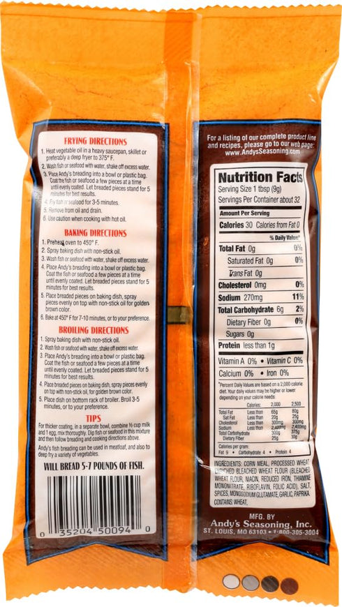 Andy’s Seasoning | Low Sodium Red Fish Breading | 10 Oz/283.5 G...