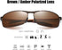 ZHILE Rectangular Polarized Sunglasses Al-Mg Alloy Temple Spring Hinge UV400...