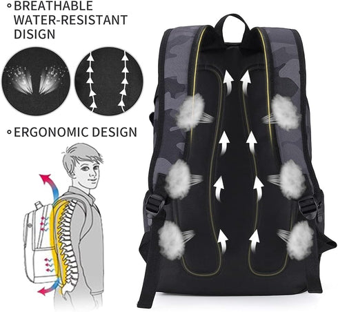 rickyh style School Backpack Travel Bag for Men & Women Lightweight College Back Pack with Laptop Compartmen...