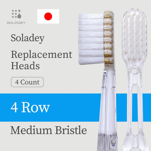 Ionic Toothbrush Replacement Brush Heads Refill, 4 Count -4 Row Medium Bristle...
