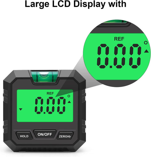 Hancaner Digital Angle Finder with LCD Display, Digital Electronic Level and Angle Gauge with Bubble Level and Magnetic Base, Digital Inclinometer...