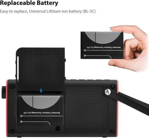 Avantree SP850 Rechargeable Portable FM Radio with Bluetooth Speaker and SD Card MP3 Player 3-in-1, Auto Scan Save, LED Display, Small Handheld Po...