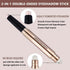 2 in 1 eyeshadow stick and Sponge Makeup Brush, Smooth Cream Shimmer Shadow Pencil Long Lasting Waterproof Eye Shadow Highlighter, Hypoallergenic ...