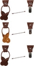 Jacob Alexander Men's Polka Dot Y-Back Suspenders Braces Convertible Leather Ends and Clips...