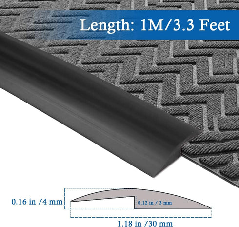 Floor Transition Strip Self Adhesive Carpet & Flooring Transitions Edging Trim Strip PVC Threshold Transitions Suitable for Threshold Height Less ...