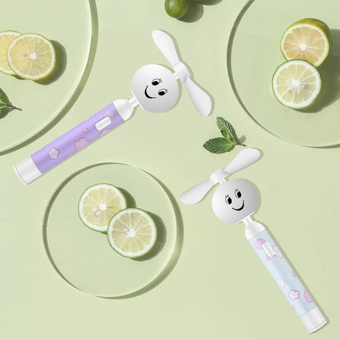 Handheld Mini Fan, Small Portable Pocket Fan, Creative Smiley Face Shaped Personal Fan Replaceable Battery Hand held Fan Cute Little Fan for Girls...