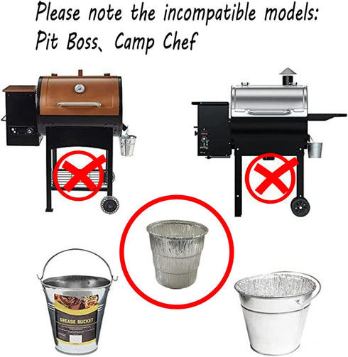 Murong Smoker Bucket Liner for Catching Grease,Disposable Aluminum Foil Lining Compatible with Various Wood Pellet BBQ Grill Drip Grease Buckets 4...