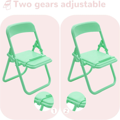 Cell Phone Landscape Mode Stand Holder, Creative Cute Foldable Chair Cellphone Stand (Green)...
