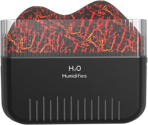 Volcano Humidifier, 400ml Double Mist USB Personal Desktop Humidifier for RV, Office, Bedroom etc. Auto Shut-Off, 2 Mist Modes, Super Quiet - Blac...