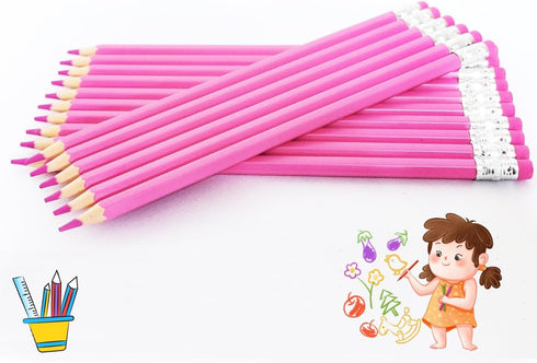 25pcs Checking Pencils advertising pencil Erasable Pencils Pre-Sharpened #2 HB with Eraser including a Free sharpener (Pink)...