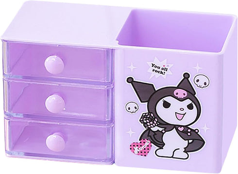 Kawaii Pen Holder Drawer Storage Box Office Desktop Office Supplies Three-Layer Cartoon Colorful Small Drawer Box...