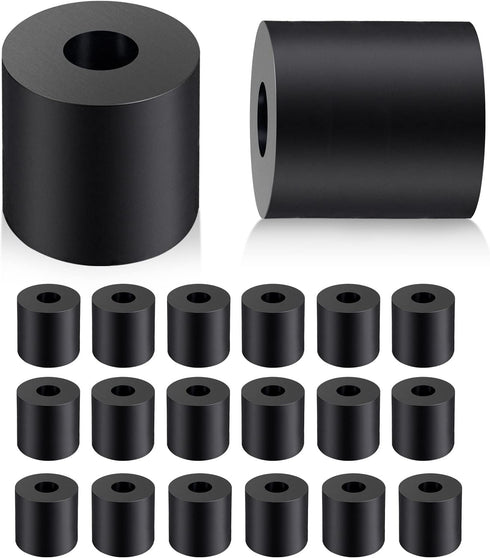 Rubber Spacer 1 Inch OD x 3/8 Inch ID x 1 Inch Thickness Rubber Bushing Round Thick Washers Spacers Anti Vibration Neoprene Rubber Cylinder with H...
