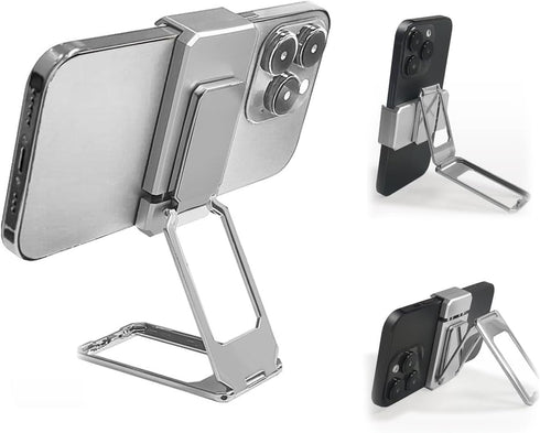 New Upgraded Back Clip Type 360 Folding Bracket, Back Clip Foldable Phone Holder, Metal Multi-Angle for Phone Back Grip Compatible with All Types ...