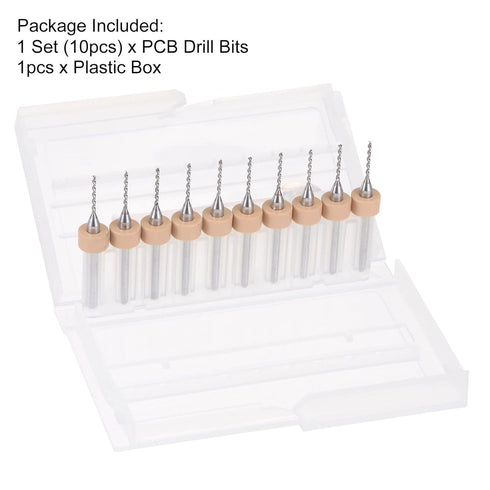 uxcell Micro PCB Drill Bit Set, 1/8" Shank 1mm Solid Tungsten Carbide CNC Engraving Print Circuit Board Drill Bits Rotary Tool 10pcs...