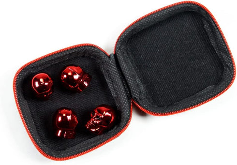 Dsycar Red Skull Valve Stem Caps Funny Cars Tires Valve Stem Caps Cover Cool Skull Head Universal for Cars SUV Bike Trucks Motorcycles (Red)...
