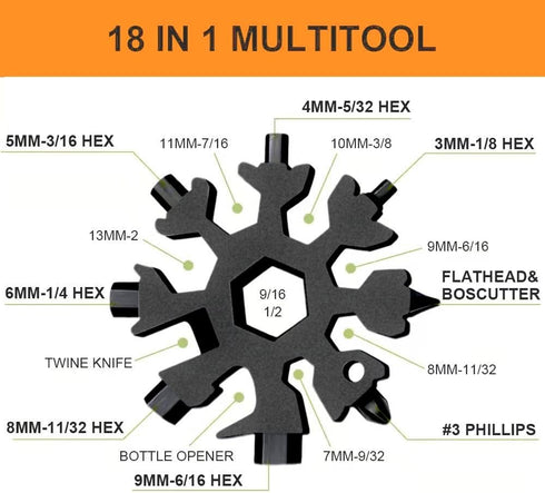 Gifts for Men, FODARSAI 18-in-1 Snowflake Multi Tool, Stocking Stuffers for Men, Cool Camping Tool Gadgets for Men, Unique Gifts for Dad, Husband,...