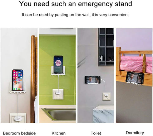 Wall Mount Phone Holder,Phone Holder,Wall Key Hooks Adhesive Holder,Adhesive Kitchen Wall Mount for Smartphones,Phone Wall Mount for Bedroom,Kitch...