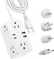 European Travel Plug Adapter, EU/UK/US Travel Adapter Power Strip, 6 AC Outlets, 20W USB C Power Delivery, 3ft Wrapped Around Extension Cord, Comp...