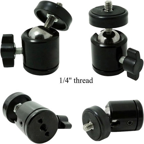 SLOW DOLPHIN Hot Shoe Mount Adapter 360 Degree Swivel Mini Ball Head 1/4 Tripod Screw Head for Cameras, Camcorders, Smart Phone, Gopro, LED Video ...