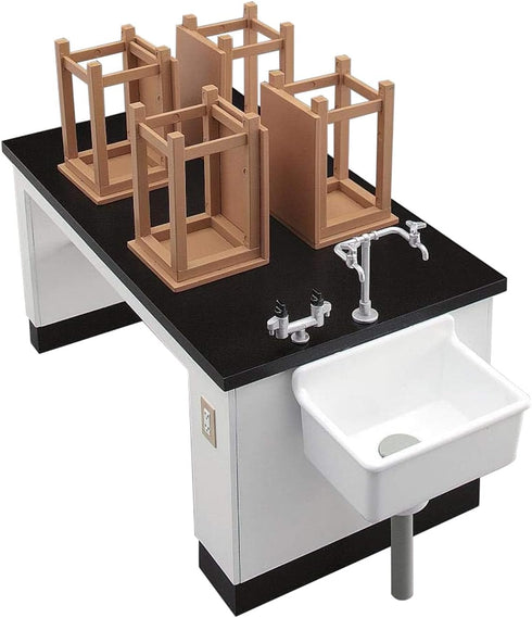 Hasegawa FA04 1/12 Figure Accessory Series, Science Room Desk and Chair, Plastic Model...