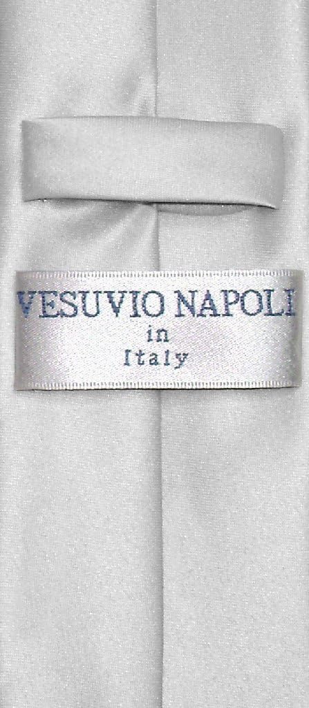 Vesuvio Napoli Narrow NeckTie Skinny SILVER GREY Color Men's Thin 2.5" Neck Tie...