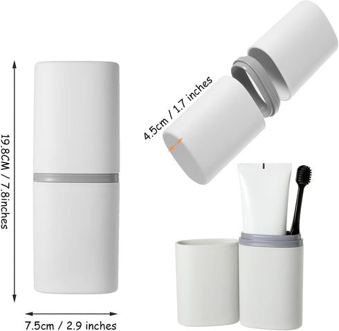 Travel Toothbrush Holder, Travel Toothbrush Cup Case, Toothbrush Travel Container Portable Toothpaste Storage for Camping School Business Trip Bat...