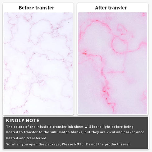 Sublimation Transfer Ink Sheets-Watercolor Marble Sublimation Paper,Transfer Paper for DIY Key Chain T-Shirts,12 pcs/Set, 12"x4.5"...