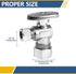 4 Pack Angle Stop Valve,1/4 Turn Water Shut Off Valves,1/2" Nominal (5/8" OD) Compression Inlet x 3/8" OD Compression Outlet Shut-off Valve for Ba...