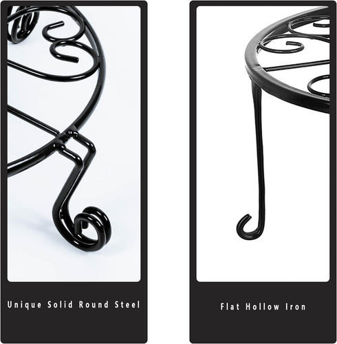 1 pack 10"-12" Metal Plant Stand Outdoor, for Flower Pot Heavy Duty Potted Holder Round Wrought Rustproof Iron Planter Stand, plant Stands Indoor ...