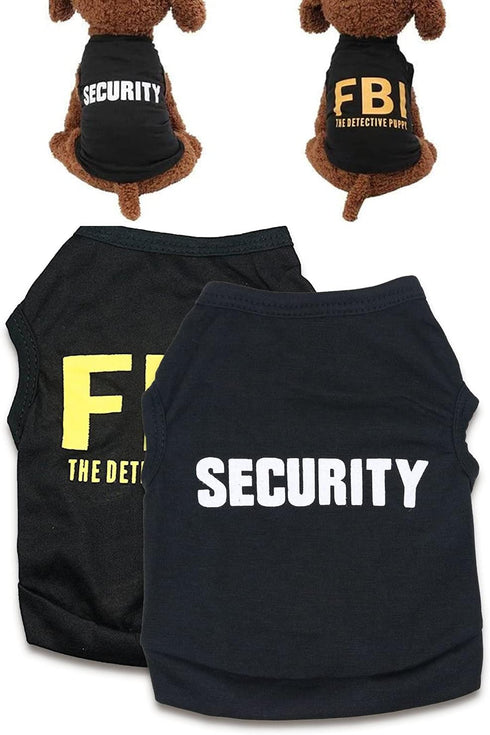 6 Pack Puppy Clothes for Small Dog Boy Summer Shirt for Chihuahua Yorkies Male Pet Tshirts Cat Clothing Black Security Vest Funny Apparel, Large...