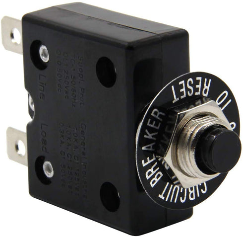 5PCS 125-250V AC 50V DC Push Button L1 Series Manual Reset Thermal Circuit Breaker 5A...