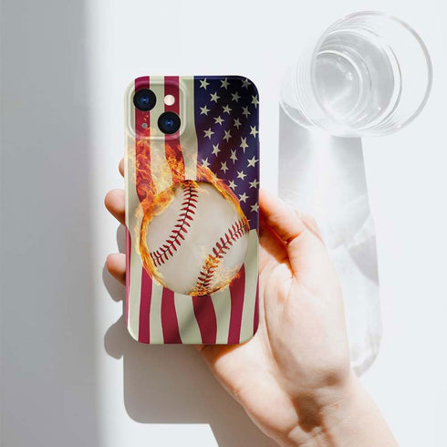 Case Compatible with iPhone 15 Plus Case,Burning Baseball 3D Design Phone Case,Stylish Durable Shockproof Raised Bumper Corners Case for 15 Plus 6...