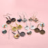LANBEIDE 12mm Earring Wire Hooks with Glass Cover Cabochon Setting, 84 Pcs 7 Colors Alloy Earring Bezel Trays for Jewelry Making...