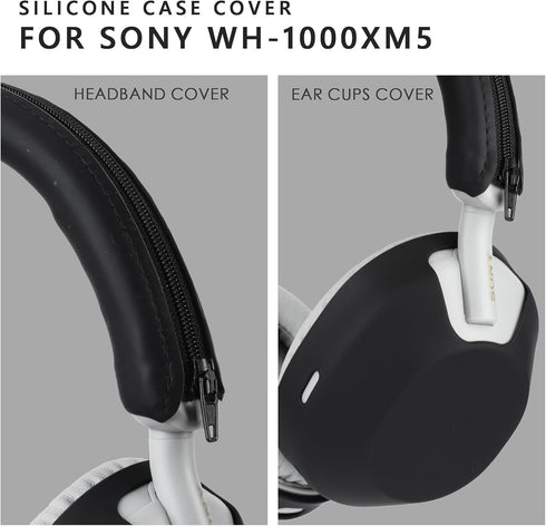 Silicone Case for Sony WH-1000XM5,Sony xm5 Headphones Protective case Cover,Ear Cups for Sony xm5,WH-1000XM5 Accessories Soft Silicone Skin Protec...