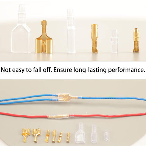 320pcs Double Bullet Wire Connectors, 3.9mm 3.5mm Male and Female Bullet Terminal Connectors with Insulation Sleeve, Crimp Terminal Automotive Ele...