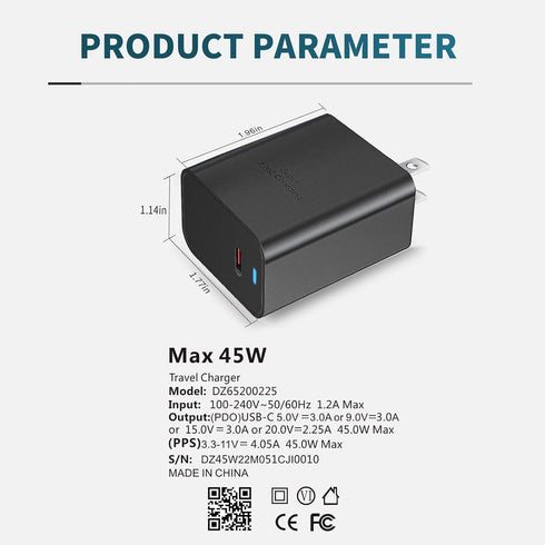 45W USB-C Charger, 2-Pack Samsung Super Fast Charger Type C Wall Charger for Samsung Galaxy S23 Ultra/S23+/S23/S22 Ultra/S22/S22+/S21/Note 20/Note...