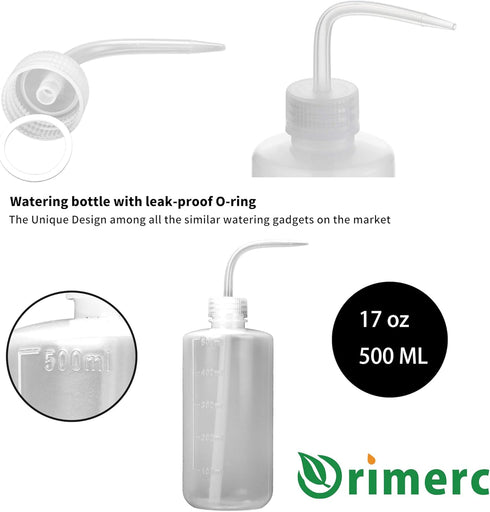 500ML Watering Bottle with 6 feet Self Watering Wick for Succulent Indoor Plants Cactus Squeeze Wash Can Long Nozzle Bend Mouth Waterer Bonsai Ter...