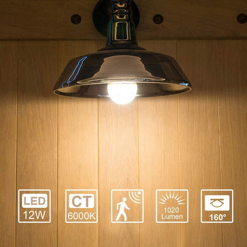 Motion Sensor Light Bulbs,7W (60-Watt Equivalent) E26 Motion Activated Dusk to Dawn Security Light Bulb Outdoor/Indoor for Front Door Porch Garage...