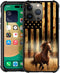 DJSOK Case Compatible with iPhone 14 Plus, Classic Wood Grain American Flag Horse case for iPhone 14 Plus for Man Boys Girls Dual Layer Shockproof...