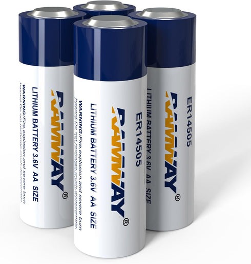 KBT 4Pack 3.6V ER14505 Lithium Li-SOCL? Battery, 2700mAh High Capacity AA Size Non-Rechargeable Battery for Sensor Water Electricity Meter Gas PLC...