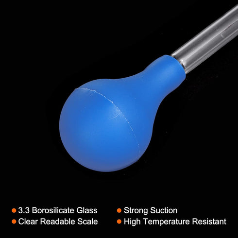 PATIKIL Graduated Dropper Pipettes Kit, 6 Pack 5ml 10ml Borosilicate Glass Pipette with Rubber Squeeze Bulb 2 Brushes and Glass Rods for Transfer ...