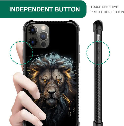 DJSOK Case Compatible with iPhone 11 Case, Black and Gold Lion Case for iPhone 11 Cases for Man Boys Girls Shockproof Rugged Cover Case for iPhone...