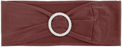Tvoip 10PCS Chair Cover Stretch Band with Buckle Slider Sashes Bow Wedding Banquet Chair Decoration (Dark Brown)...