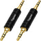 3.5mm Stereo AUX Male to Male Gold-Plated Adapter 2 Pack,3-Pole 3.5mm 1/8 inch TRS Stereo Jack to 3.5mm Stereo Jack Audio Metal Coupler Connector ...