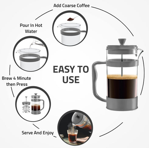 Utopia Kitchen 12 Ounce 0.35 Liter French Press Coffee Maker, Tea Maker, Travel Coffee Presses, Heat Resistant Thickened Borosilicate Coffee Pot f...