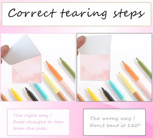 600 Pcs Watercolor Theme Self Sticky Note Pads, Adhesive Sticky Notes, 12 Styles Self-Stick Notes, Self-Adhesive Memo Pads for Reminders, Study, W...