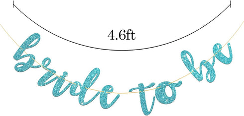 Bride to Be Banner for Bridal Shower, Engaged, Marry Party, Wedding, Hen Night Bachelorette Party Decorations (Blue Glitter)...